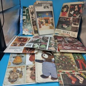 Vintage Sewing Pattern Lot Craft Holiday Simplicity McCalls Butterick Christmas